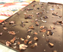 Load image into Gallery viewer, 71% w/ Cacao Nibs &amp; Alaskan Sea Salt (Organic, Fair Trade Chocolate Bar)