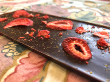 Load image into Gallery viewer, 71% with Fennel Pollen &amp; Strawberries (Organic, Fair Trade Chocolate Bar)